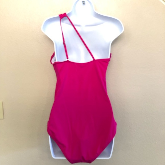 Holipick One Shoulder Tummy Control Modest Coverage Keyhole One Piece Swimsuit - Picture 5 of 13